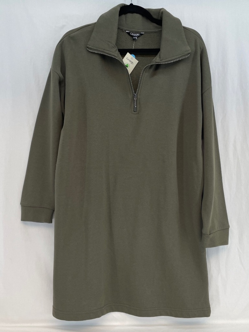 George Sweater Dress Collared Oversized Olive Green Women’s Medium - NEW